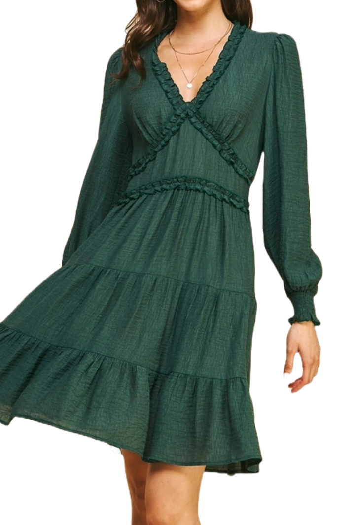 The Andrea Mini Dress- Green