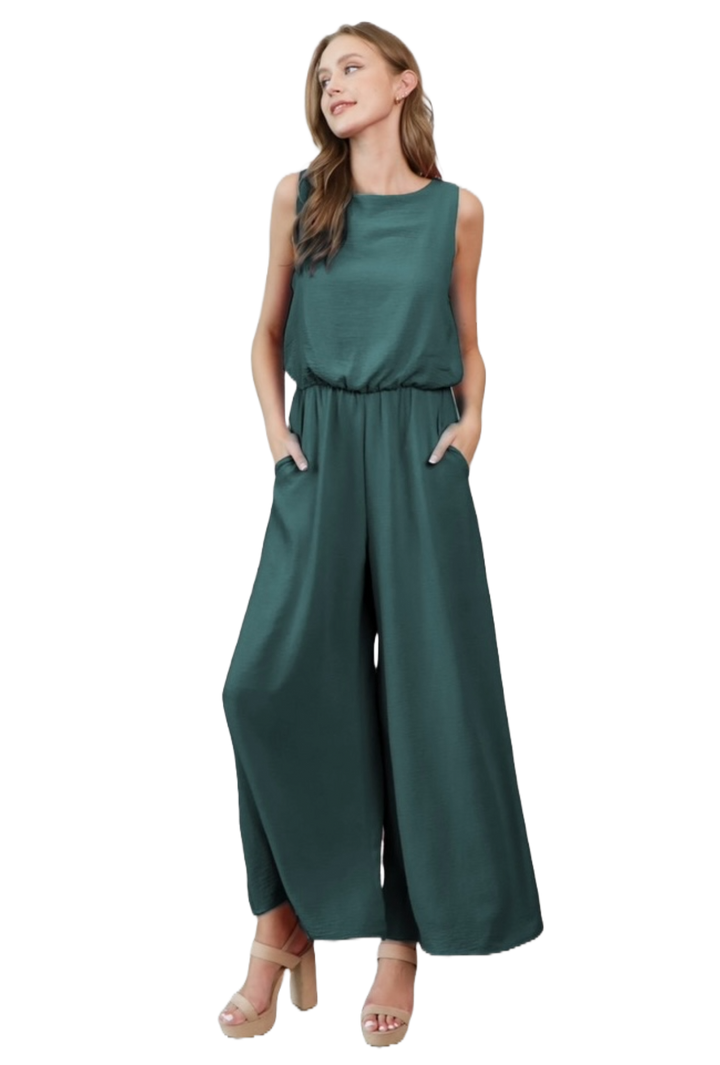 The Isra Jumpsuit- Forest Green