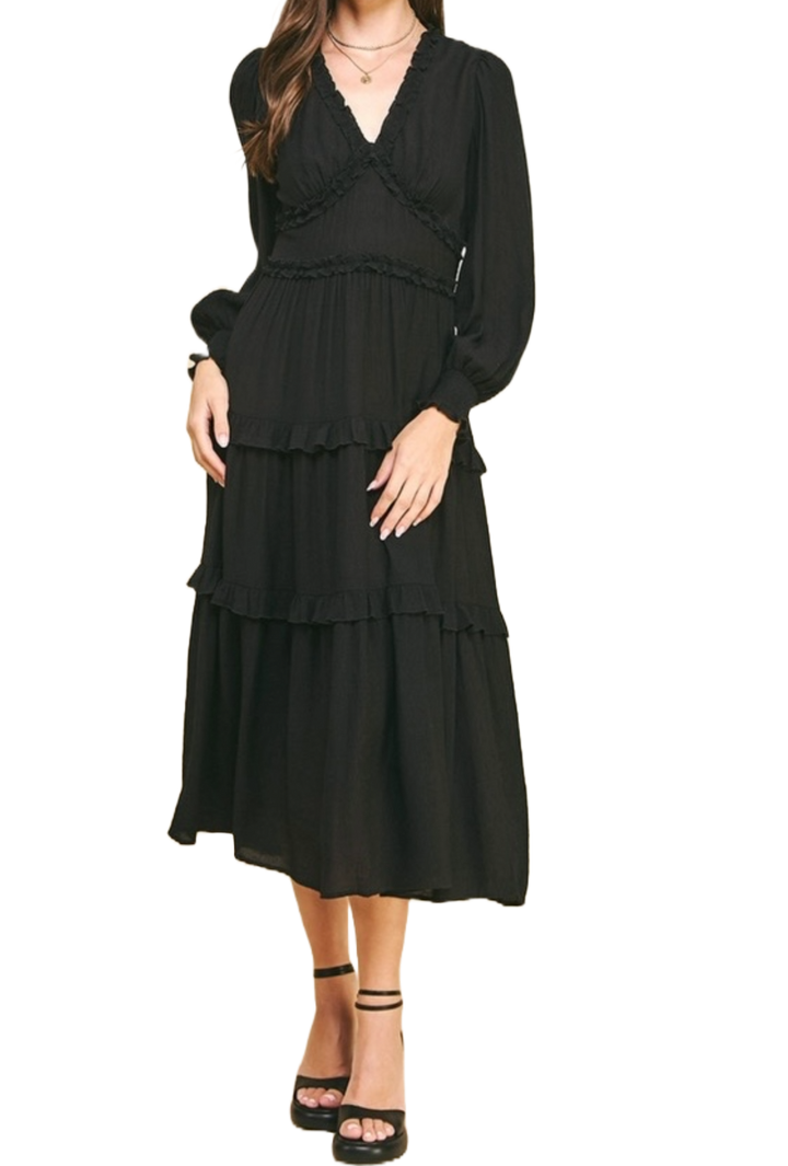 The Rumi Midi Dress- Black