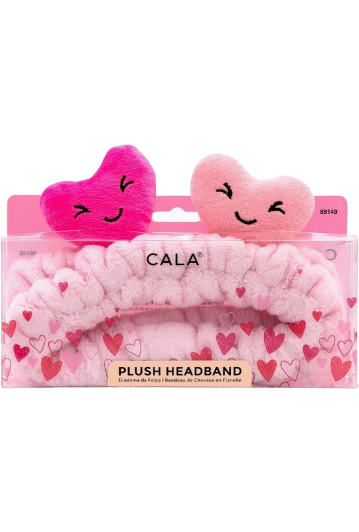 Pink Heart Plush Headband