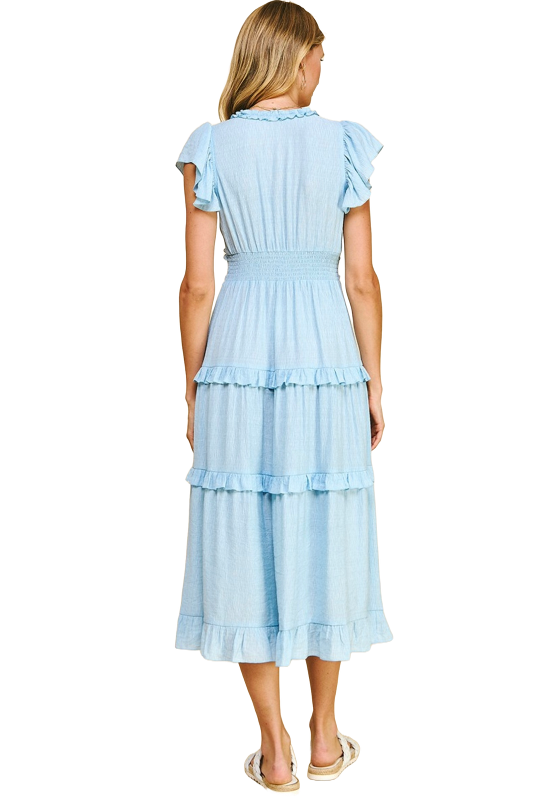 The Ayra Midi Dress- Light Blue