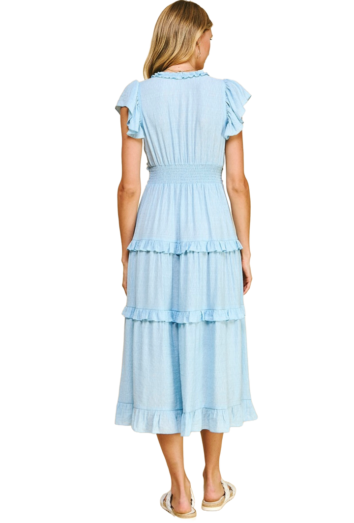The Ayra Midi Dress- Light Blue