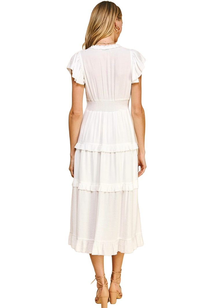 The Ayra Midi Dress- White