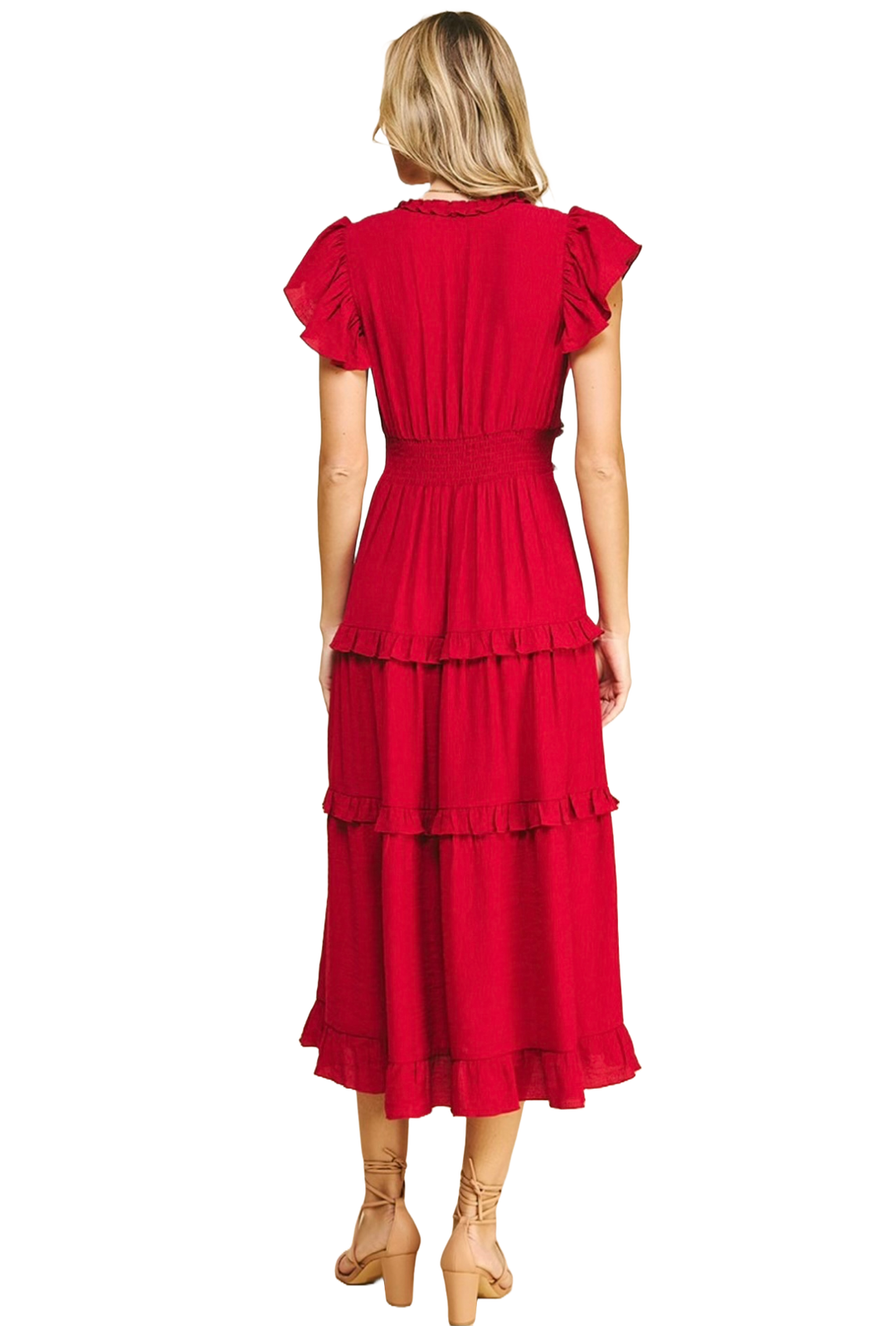 The Ayra Midi Dress- Red
