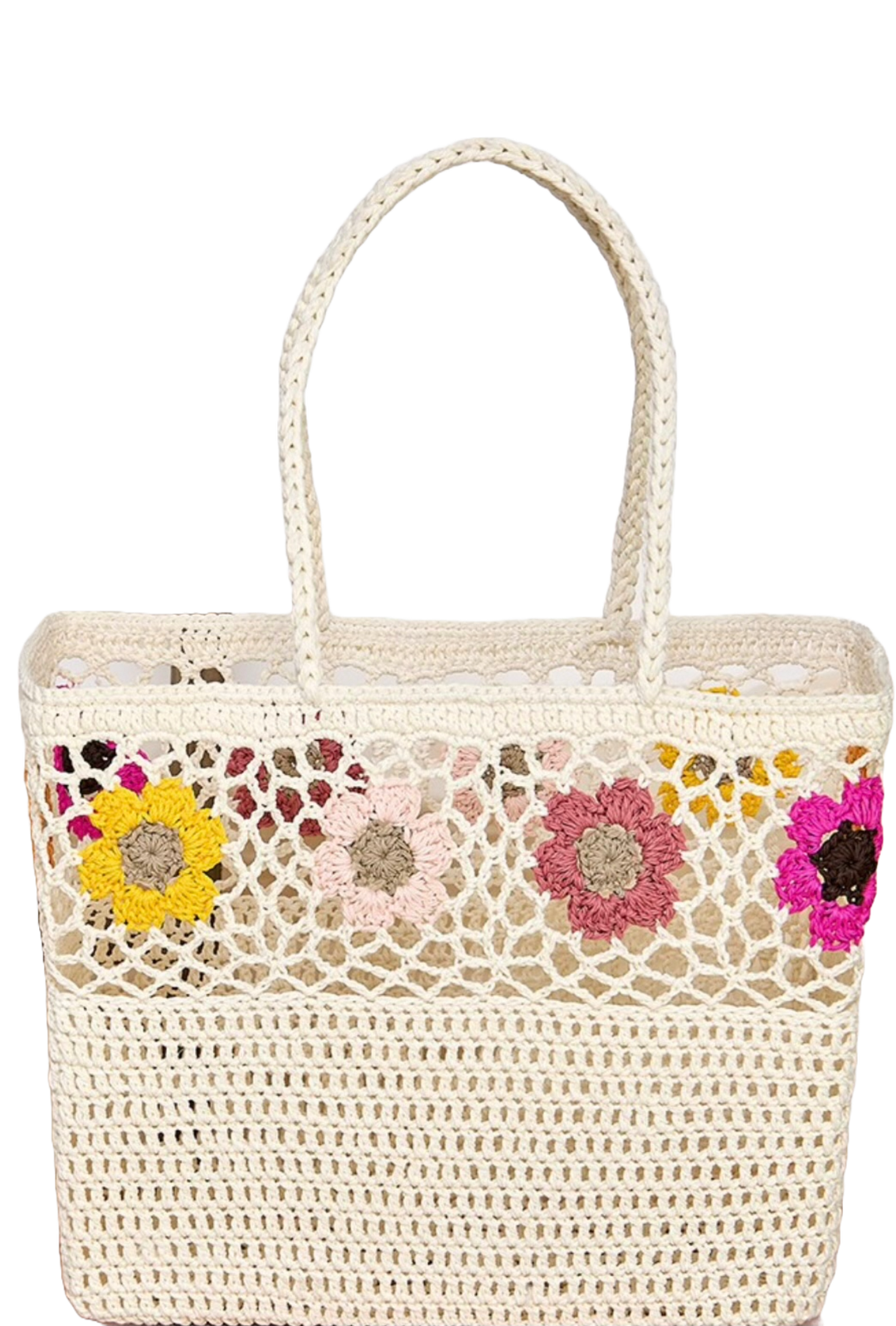 Crochet Bag- Ivory Multi Floral