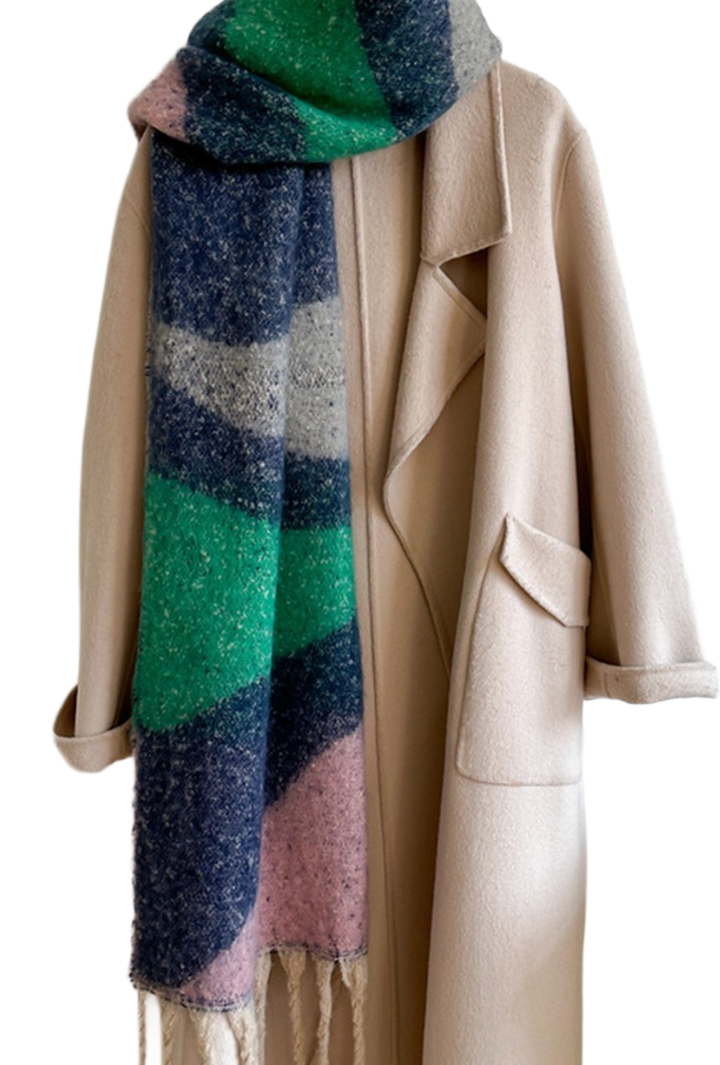 Colorblock Winter Scarf- Green