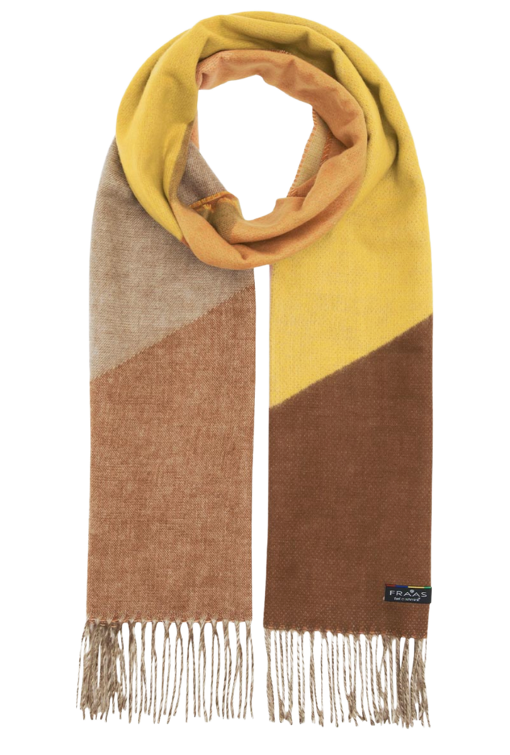 Colorblock Chevron Scarf- Brown