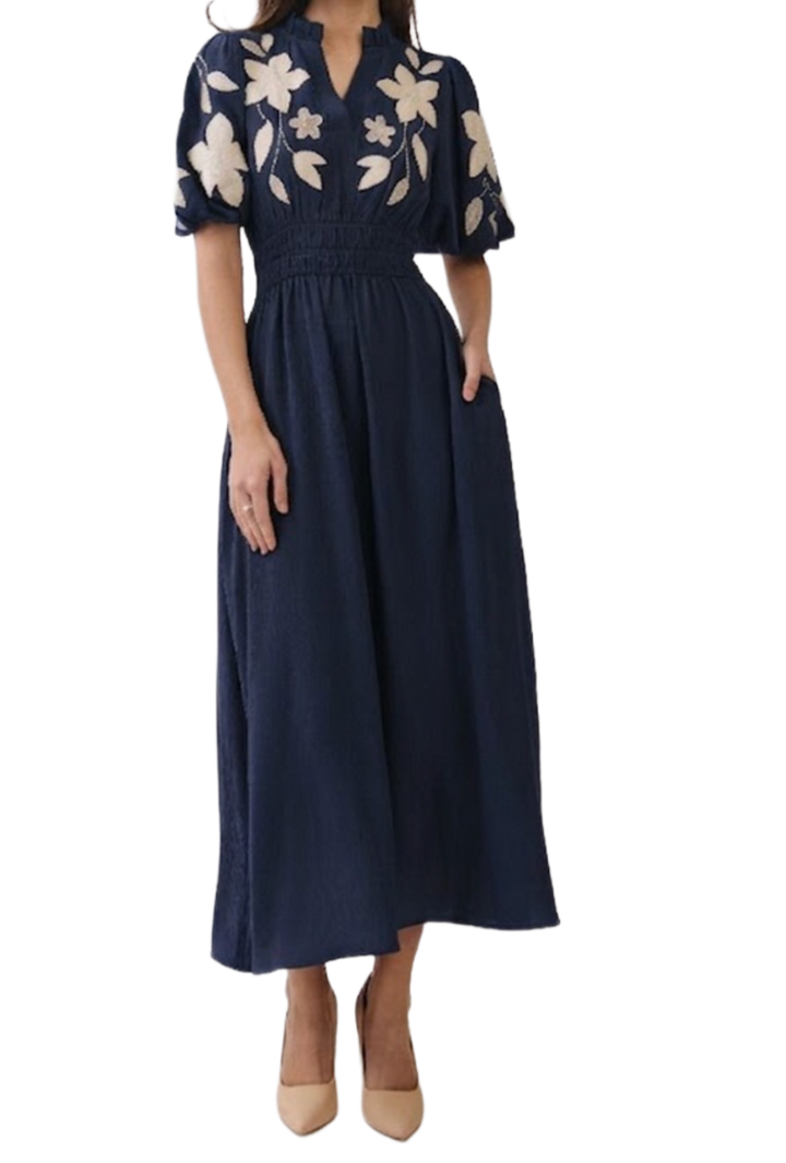 The Jobelle Midi Dress- Navy