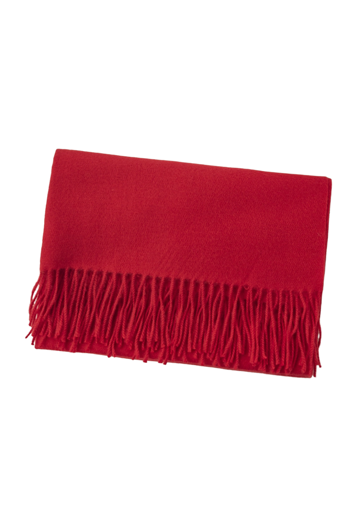 Classic Soft Fringe Scarf- Bright Red