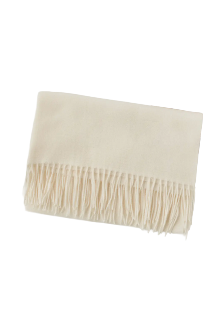 Classic Soft Fringe Scarf- Ivory