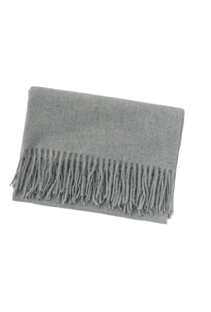 Classic Soft Fringe Scarf- Heather Gray