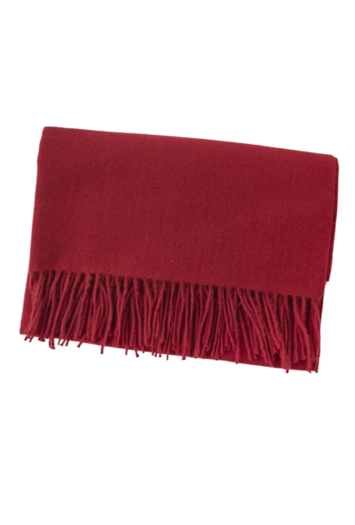 Classic Soft Fringe Scarf- Burgundy