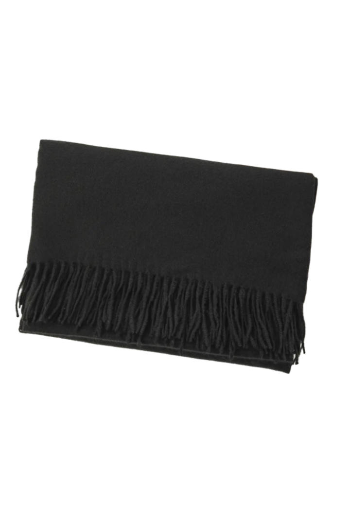Classic Soft Fringe Scarf- Black