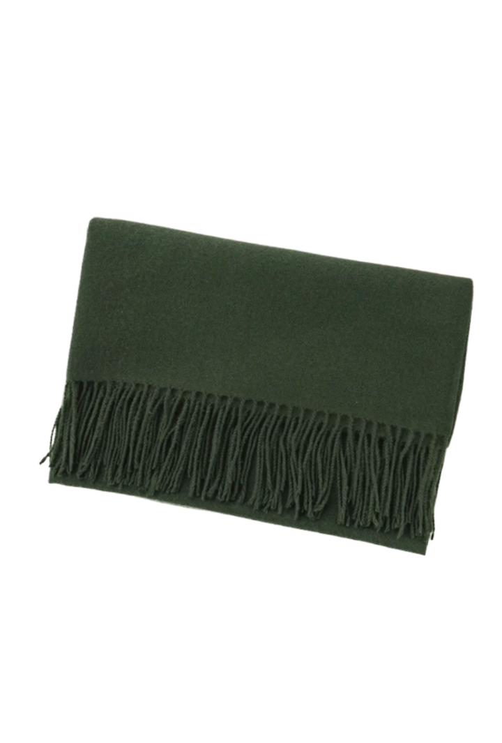 Classic Soft Fringe Scarf- Forest Green