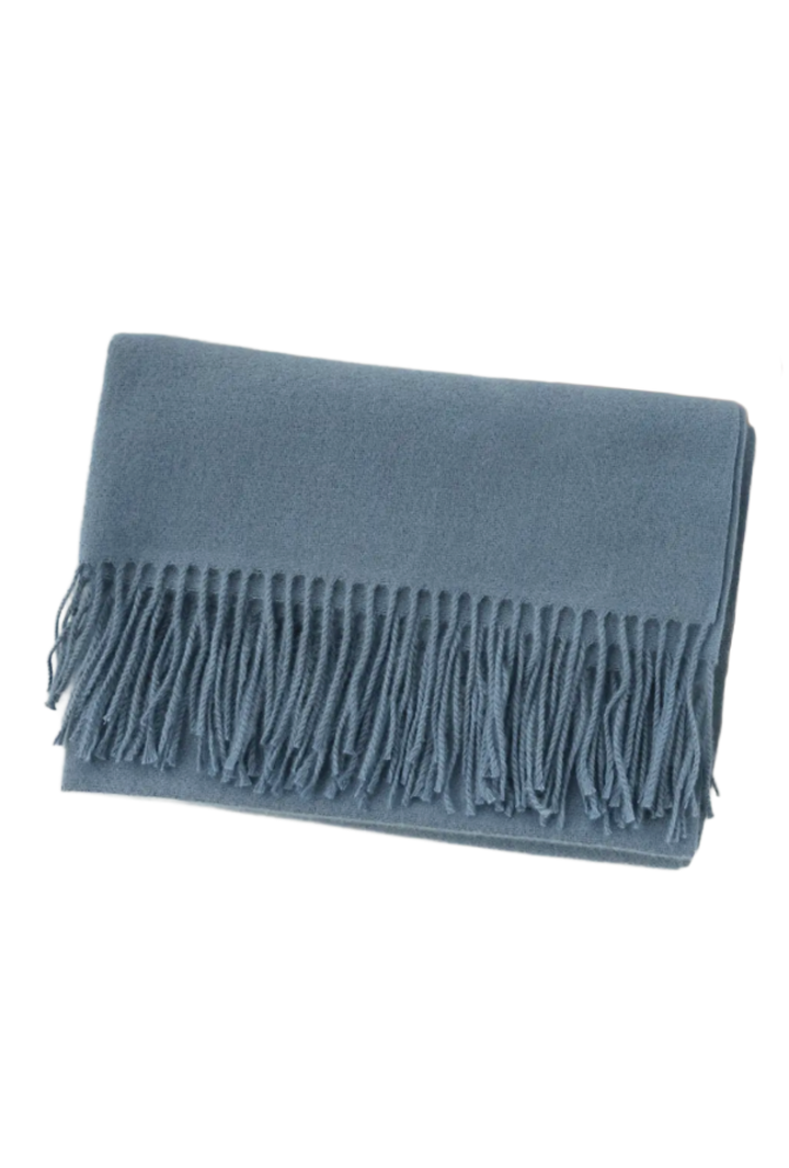 Classic Soft Fringe Scarf- Dusty Blue