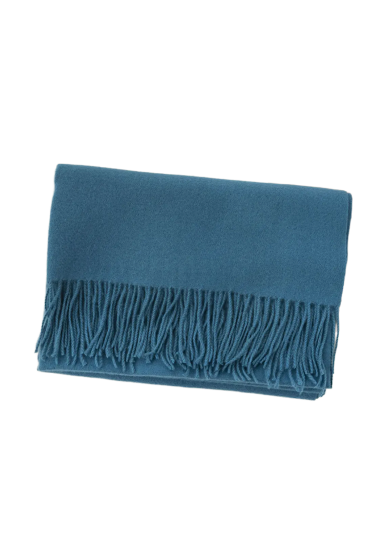 Classic Soft Fringe Scarf- Teal Blue