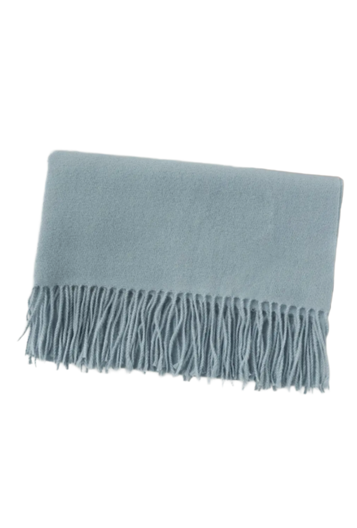 Classic Soft Fringe Scarf- Powder Blue