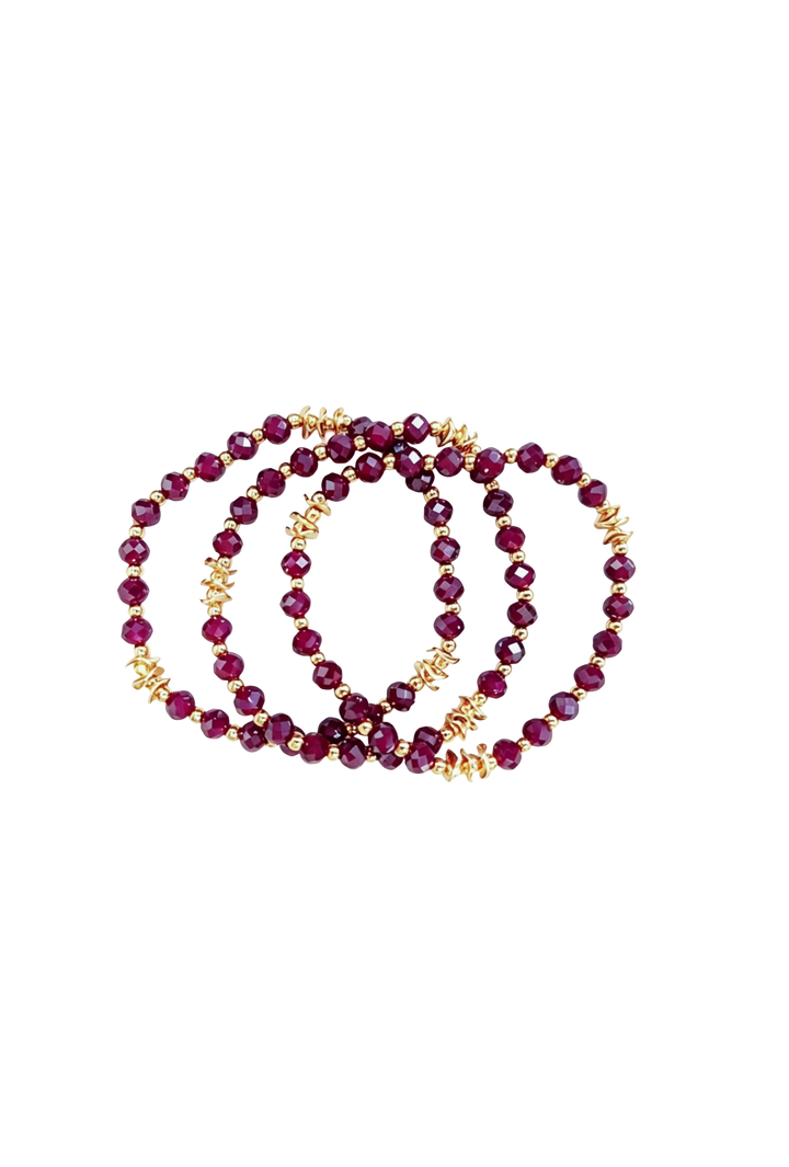 The Carmel Bracelets- Burgundy