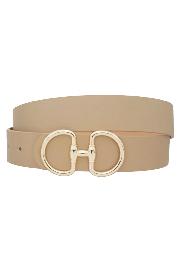 Horseshoe Buckle Belt- Taupe