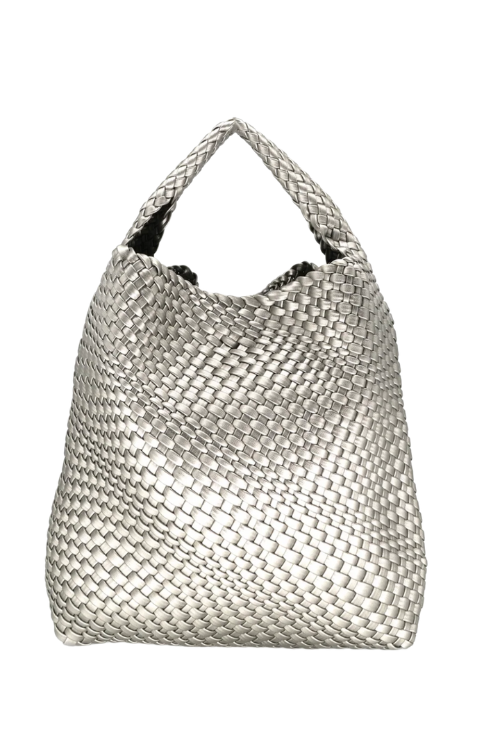 Woven Hobo Bag- Pewter