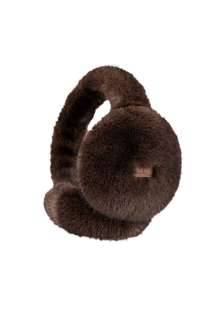 Faux Fur Earmuff- Dark Brown