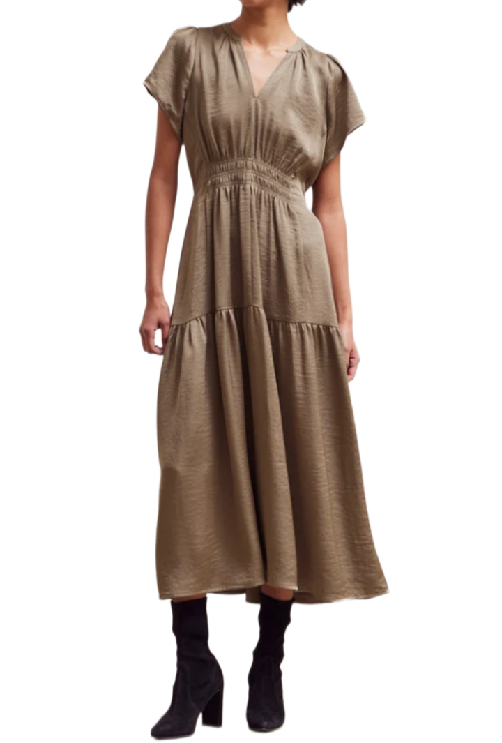 The Reagan Midi Dress- Taupe