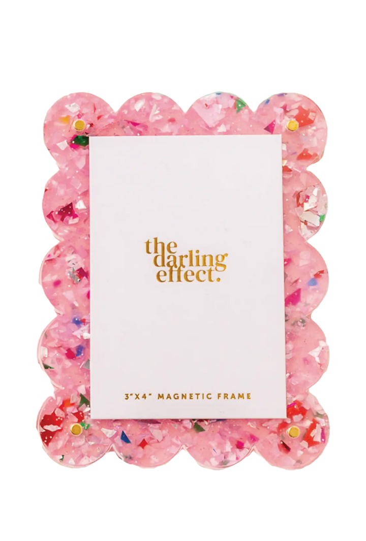 Mini Acrylic Picture Frame Magnet-Confetti Pink