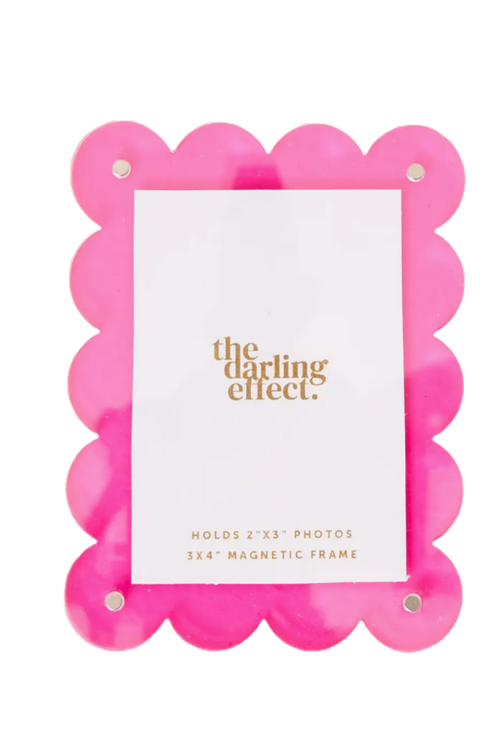 Mini Acrylic Picture Frame Magnet-Hot Pink