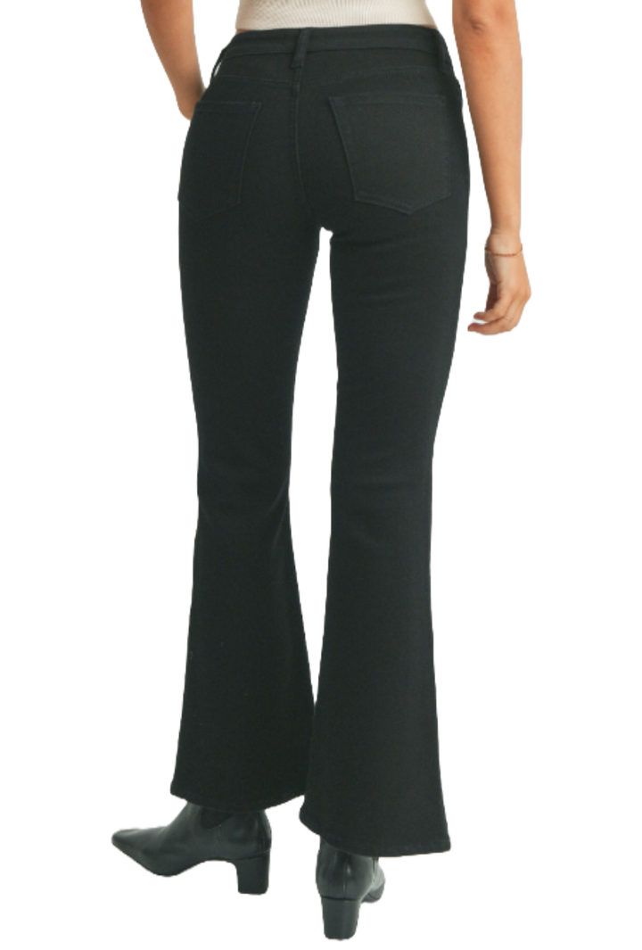 Black Low Rise Flared Jeans