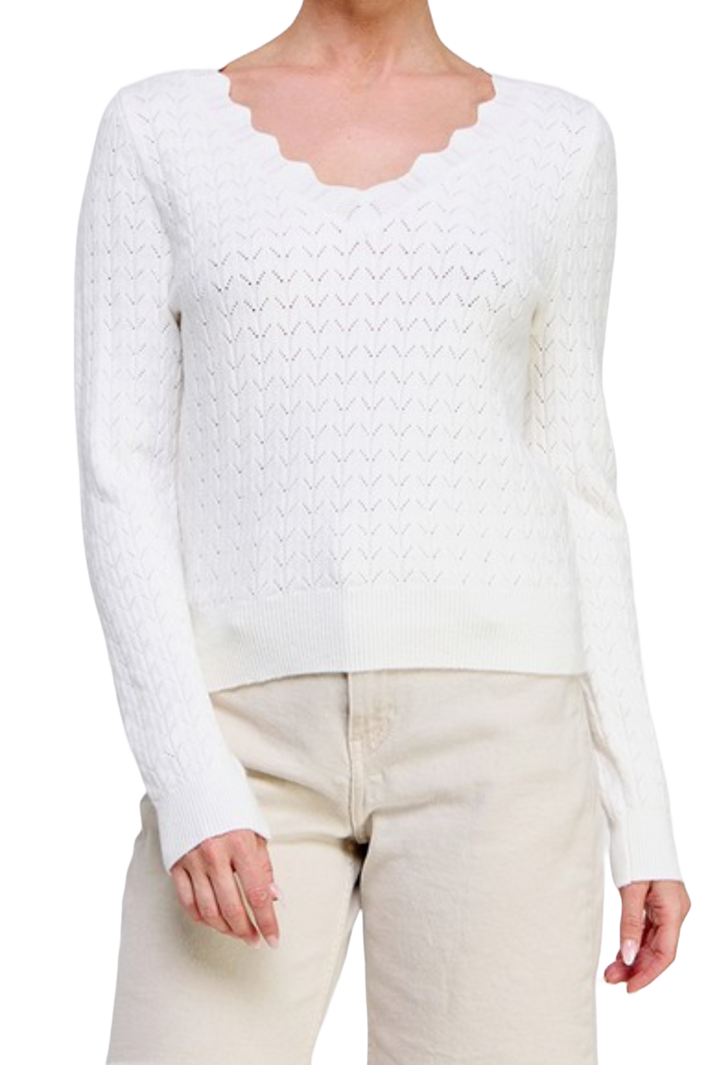 The Samantha Sweater- White