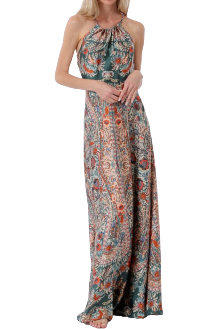 The Katana Maxi Dress- Teal Print