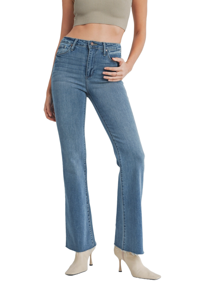 High Rise Scissor Cut Flare Jean