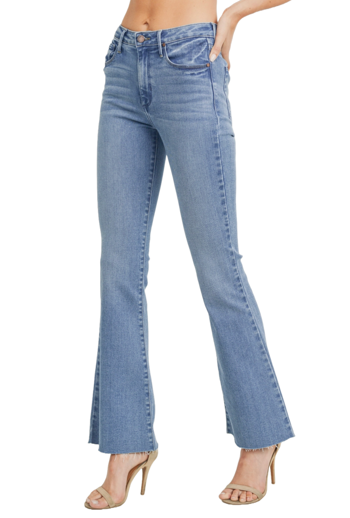 High Rise Scissor Cut Flare Jean