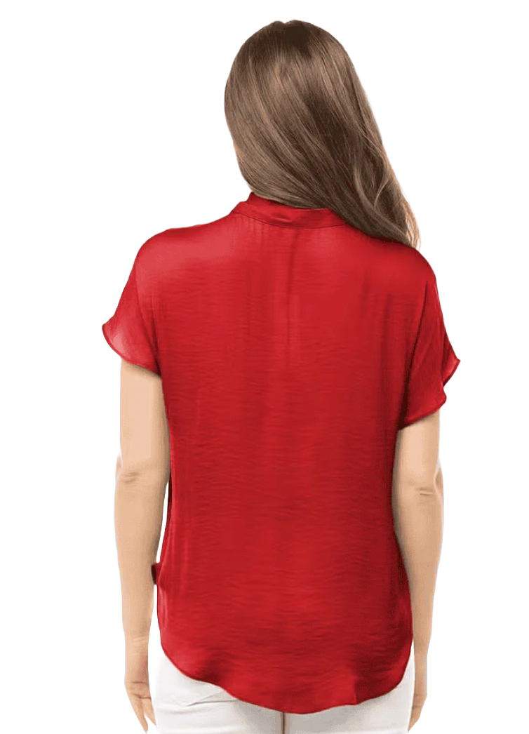 The Ashlyn Top- Holiday Red