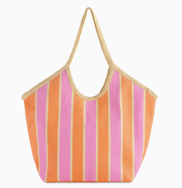 Striped Tote- Pink