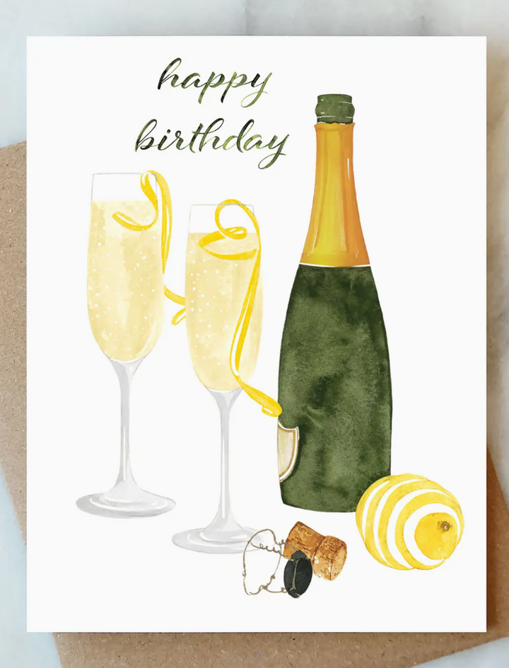 French 75 Champagne Birthday Card Greeting Card