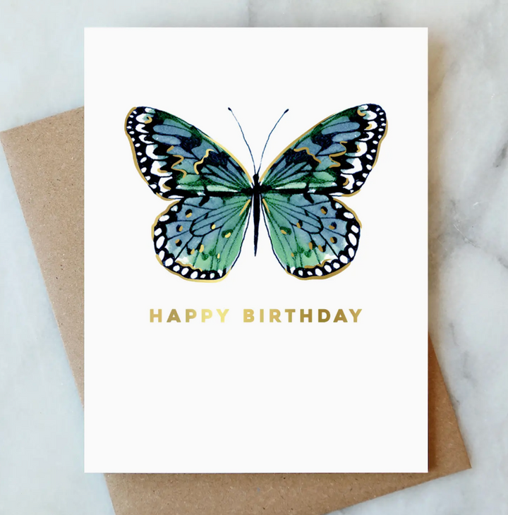 Blue Butterfly Birthday Greeting Card