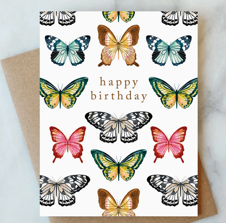 Botanical Butterfly Birthday Greeting Card