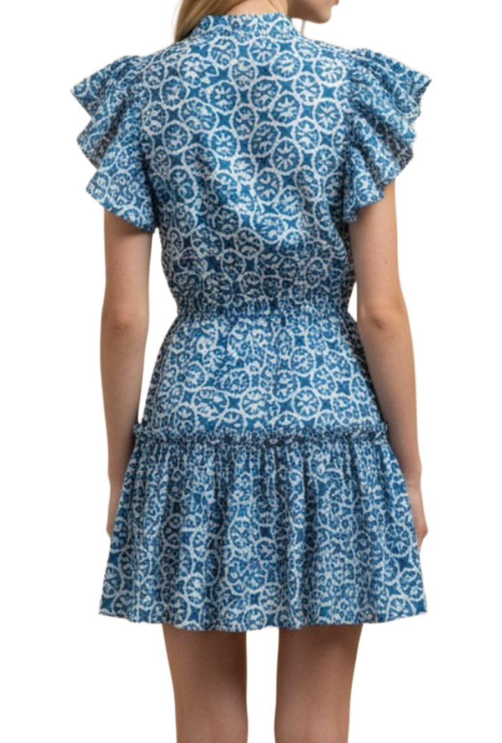 The Jeanne Mini Dress- Blue