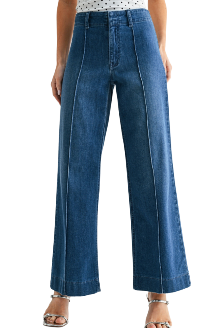 Pintuck Trouser Wide Leg Jean