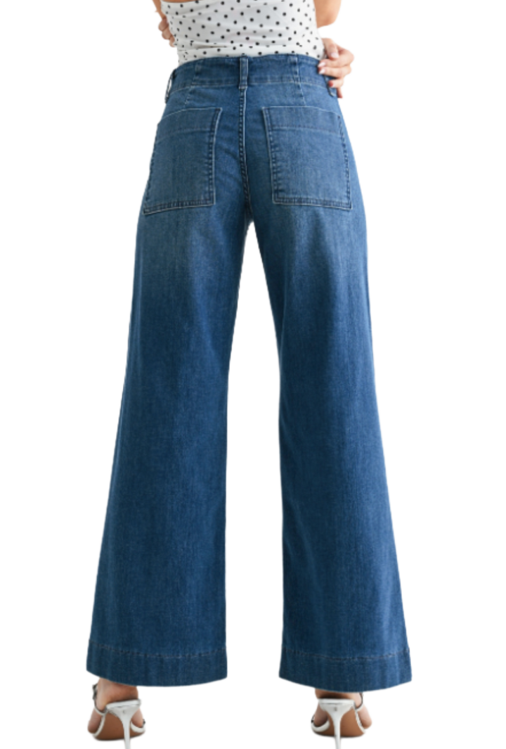 Pintuck Trouser Wide Leg Jean