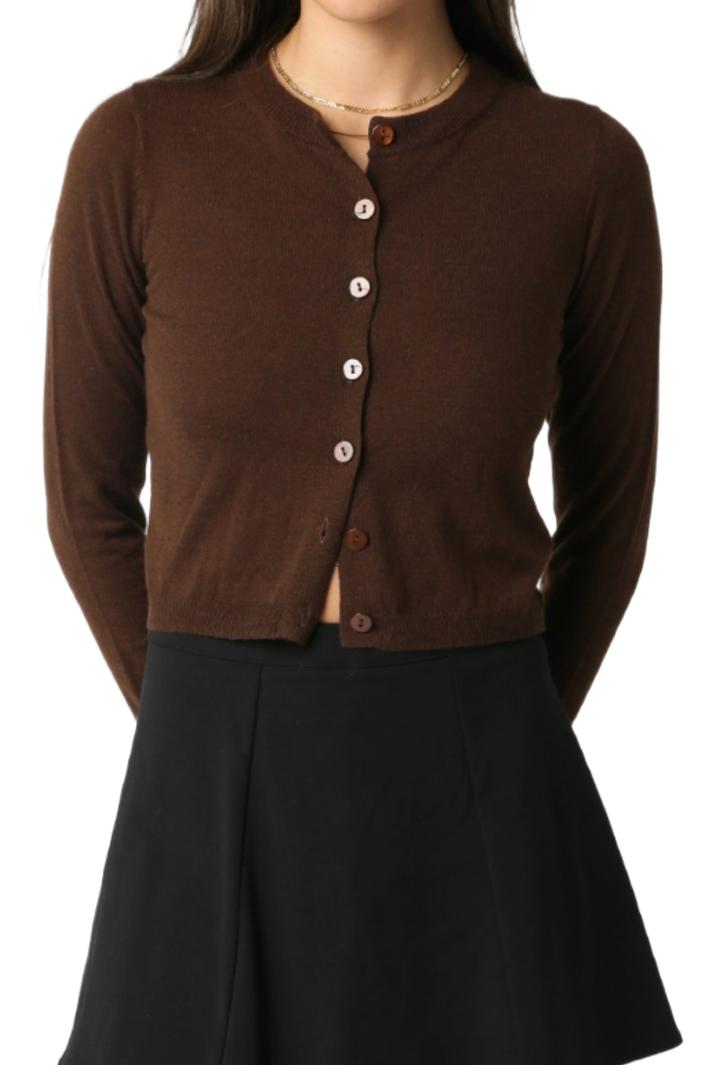 The Libbie Cardigan- Brown