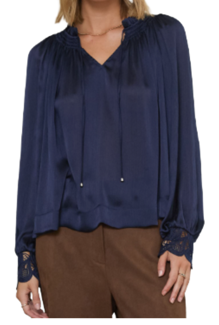 The Aerin Blouse- Navy
