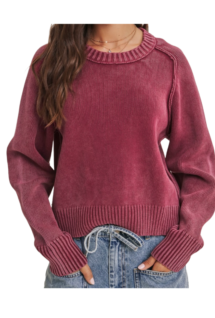 The Cara Sweater- Cranberry