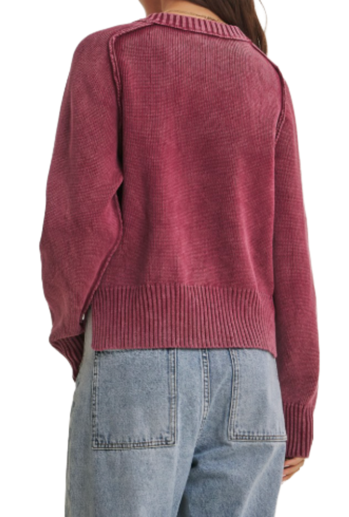 The Cara Sweater- Cranberry