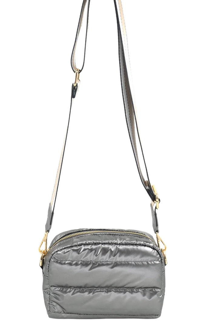 Puffer Crossbody Bag- Pewter