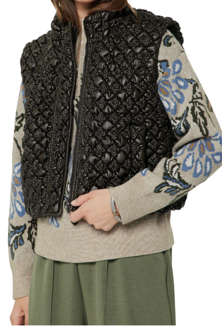 The Marbella Vest- Midnight Moss