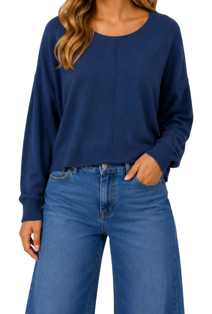The Marlene Sweater- Denim Blue