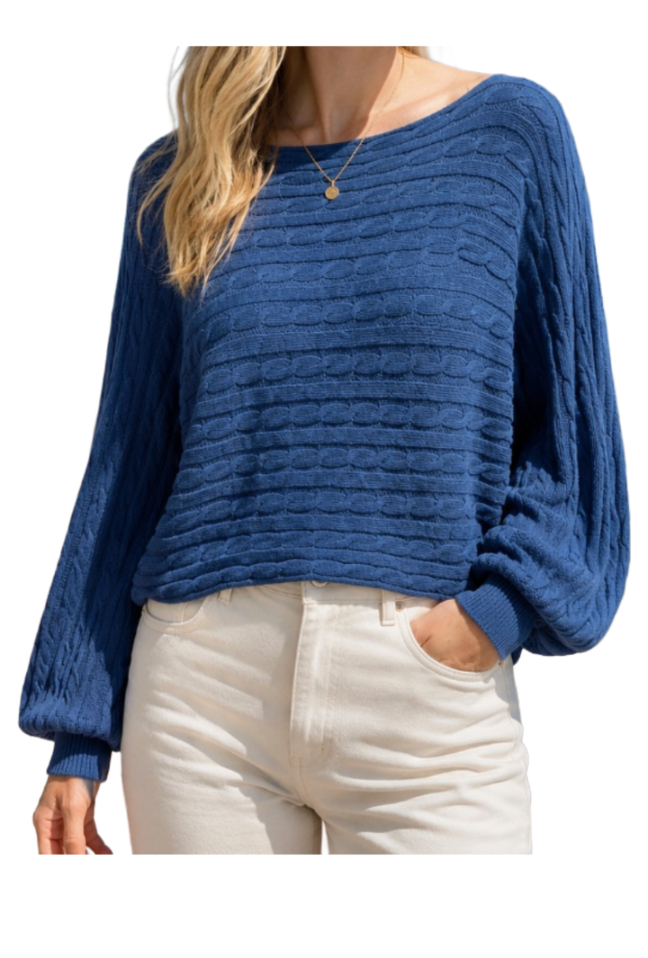 The Blaire Sweater- Denim Blue