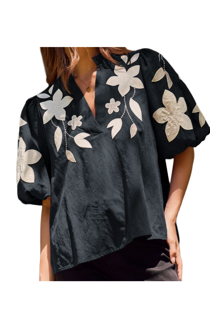 The Avenal Blouse- Midnight Navy